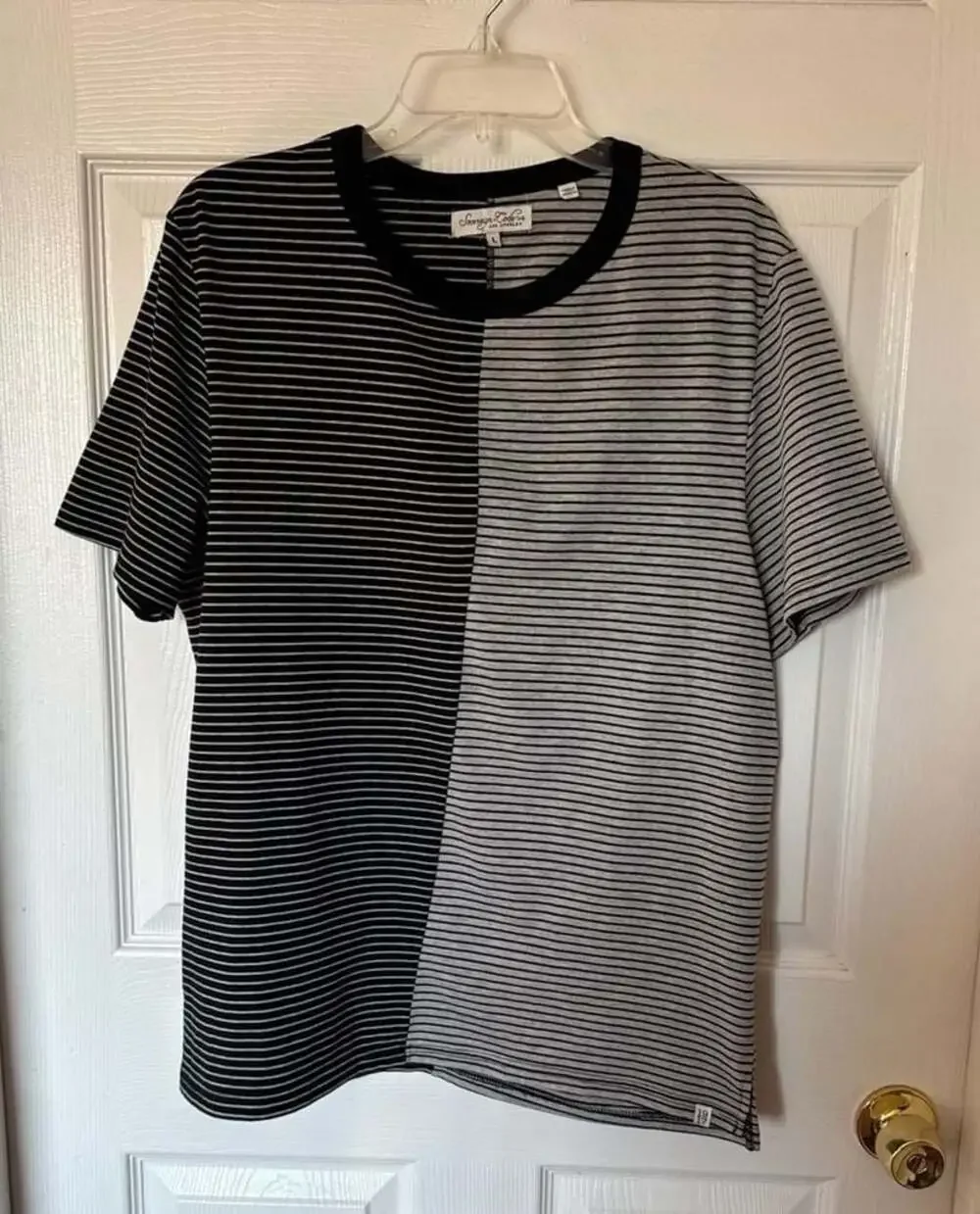 Sovereign Code Split Striped T-Shirt Size L - Picture 1 of 7